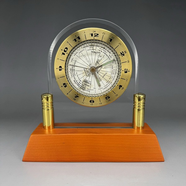 木製台座ワールドタイムクロック